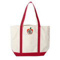 Monogrammed Apple Extra Large Canvas Boat Tote