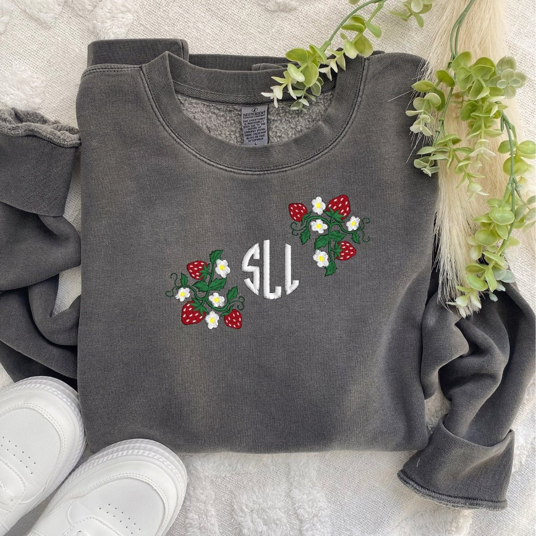 Monogrammed 'Strawberry Fields' Cozy Crew