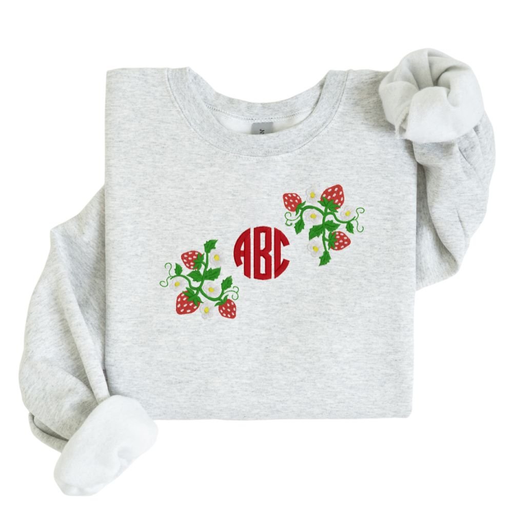 Monogrammed 'Strawberry Fields' Crewneck Sweatshirt