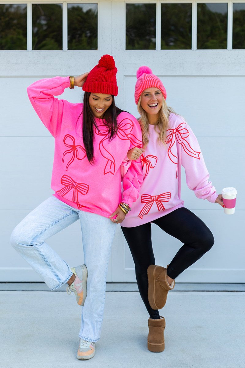 PUFF 'Red Bows' Crewneck Sweatshirt