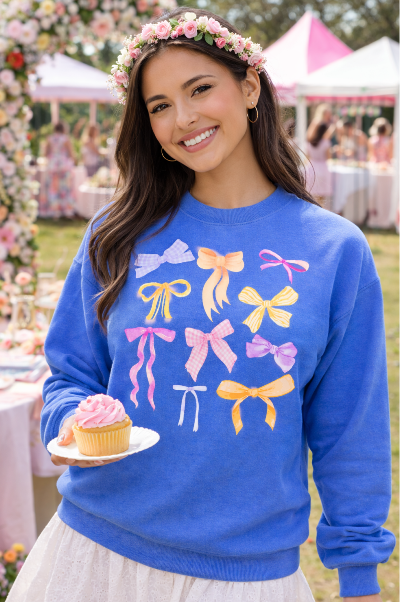 ‘Spring Bow Show' Heather Crewneck Sweatshirt