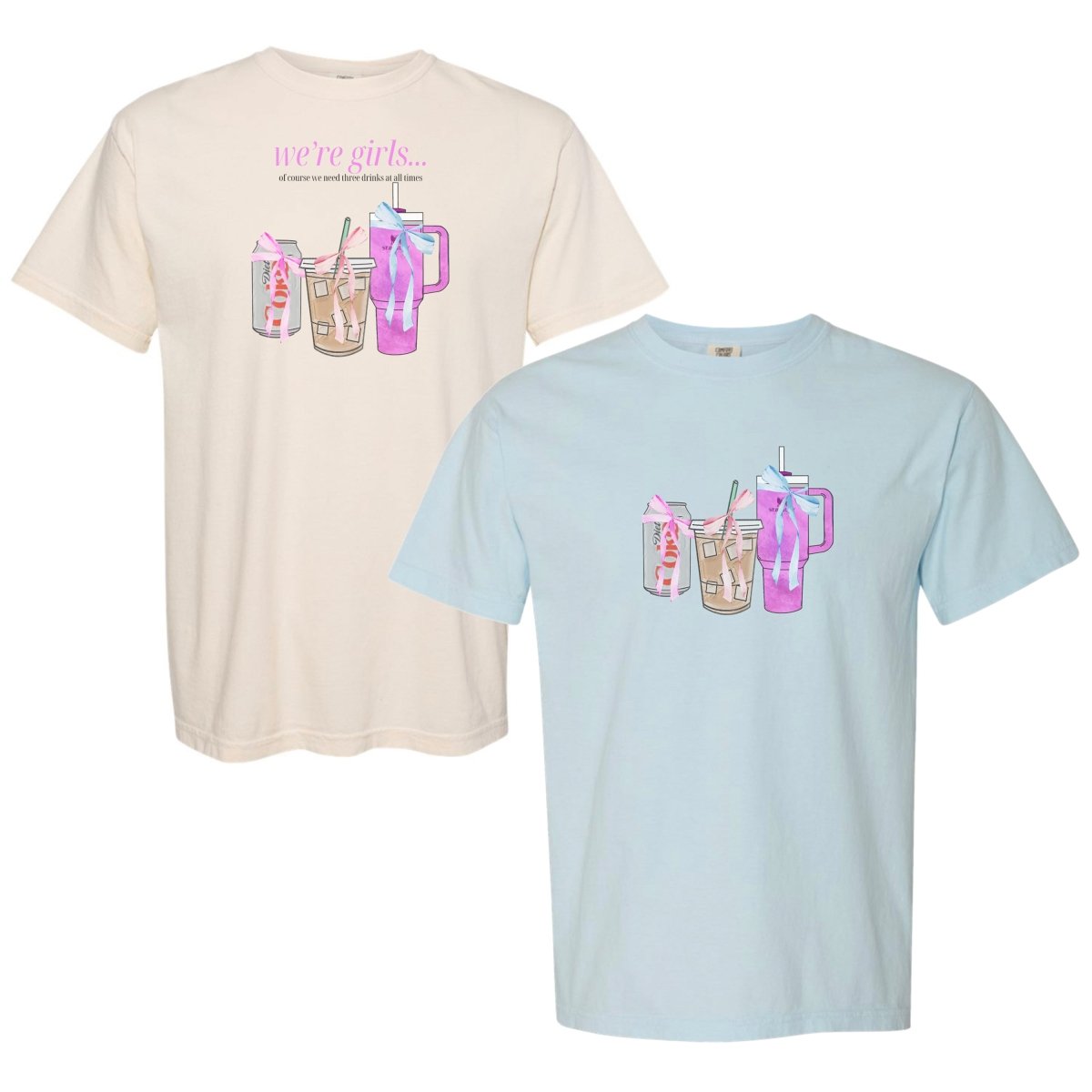 'We're Girls' Bow Drinks T-Shirt