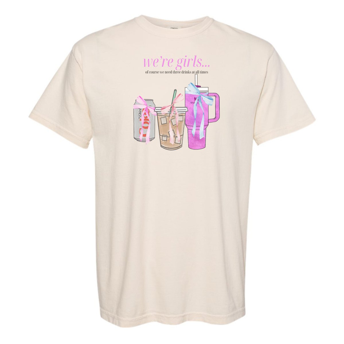 'We're Girls' Bow Drinks T-Shirt